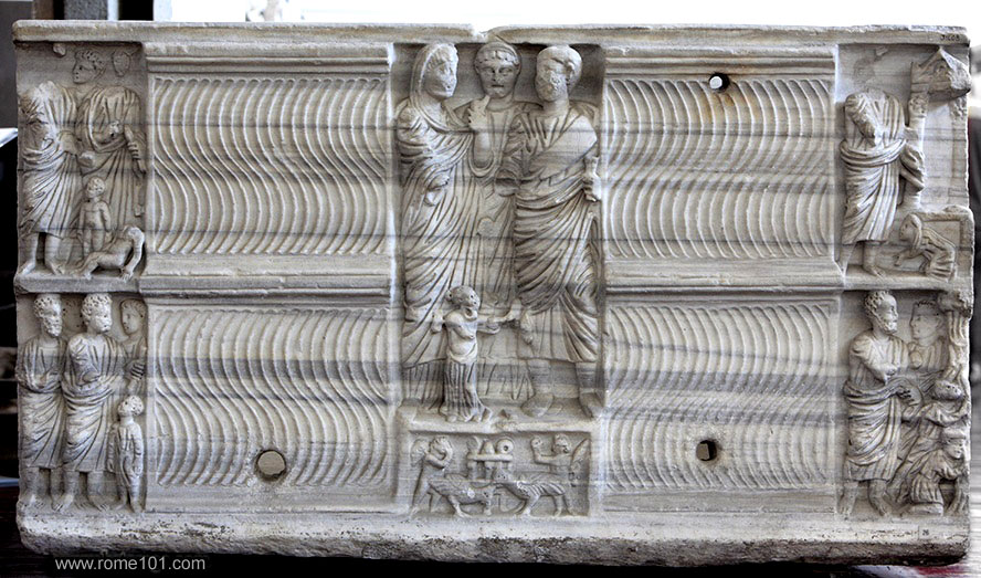 Sarcophagus with pagan and Christian scenes