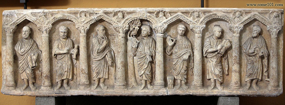Christian sarcophagus with seven niches