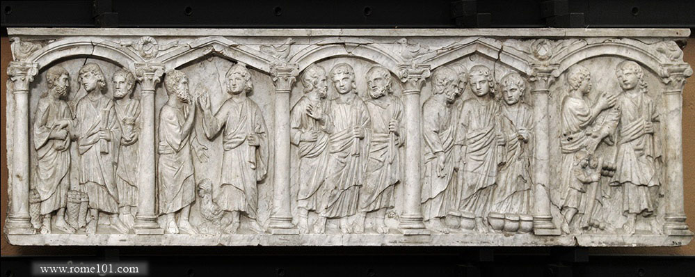 Five niche columnar sarcophagus