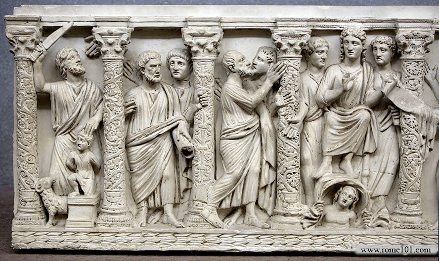 Seven-niche column-type sarcophagus (niches 1 - 4)