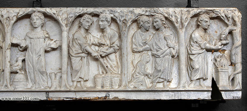 Detail of Christian sarcophagus, Vatican Inv. 31536