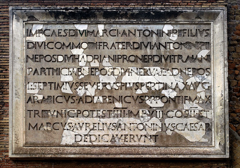 Inscription currently attached to the Ostia theater