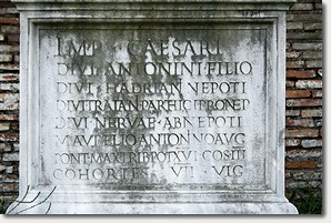 Ostia - Dedication to Marcus Aurelius